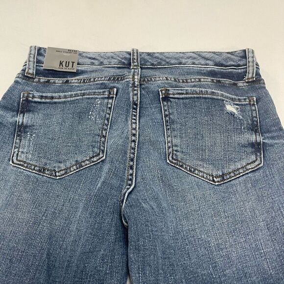 NWT Kut From The Kloth Destroyed Reese Ankle Straight Leg Denim Jeans Size 2 New - Picture 10 of 10